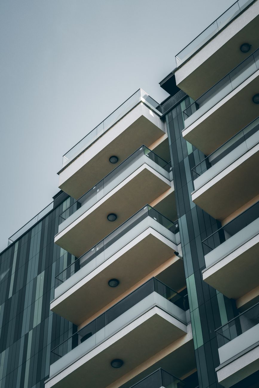Contemporary residential tower with geometric façade